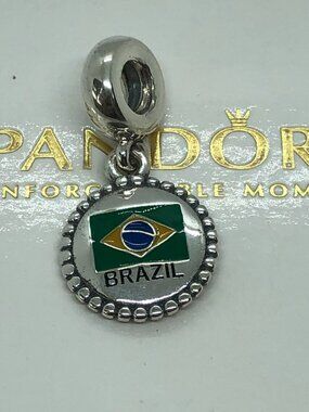 ✨🔥Pandora Brazil Flag Exclusive Charm S925 Silver with box
